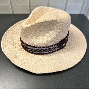 Rag & Bone Packable Net Band Fedora Straw Hat Size S Retail $225 EUC Preowned